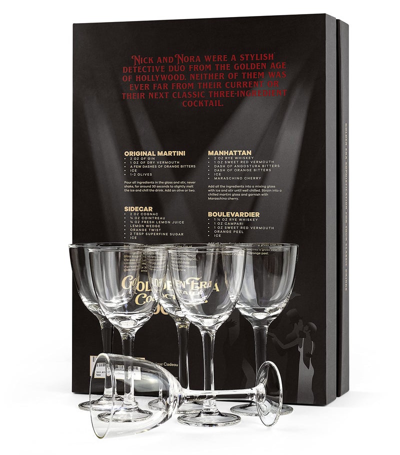 GLASSIQUE CADEAU Crystal 5 oz Retro Nick and Nora Coupe Glasses | Set of 6 | Vintage Bar Glassware for Martini, Manhattan, Cosmopolitan, Classic 4 oz Cocktail Drinks | Small Drinking Coups with Long Stems - Image 5