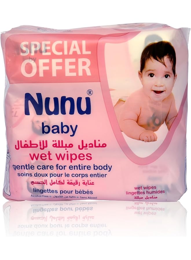 Nunu Baby Wipes Pink 3*72 Pcs - Image 2