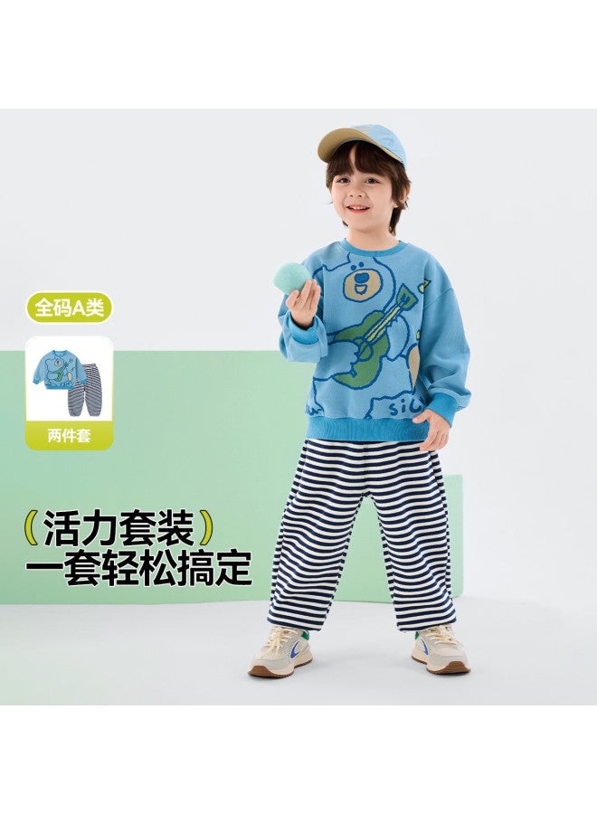 Doodle Home Children's Set Spring And Autumn Boys' Hoodie Two-piece Set Girls' Spring Clothes Infant Sportswear - Image 2