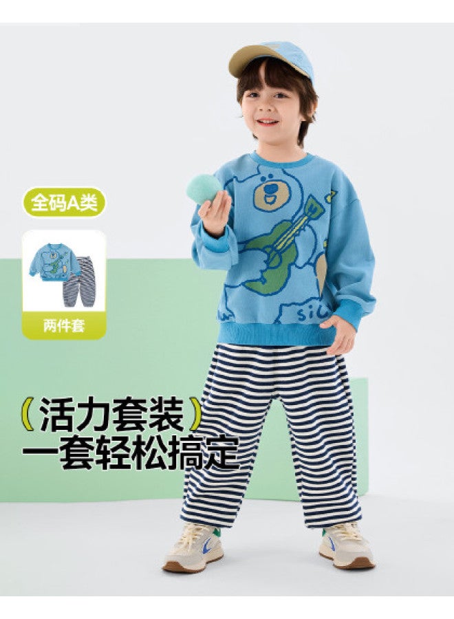 Doodle Home Children's Set Spring And Autumn Boys' Hoodie Two-piece Set Girls' Spring Clothes Infant Sportswear - Image 1
