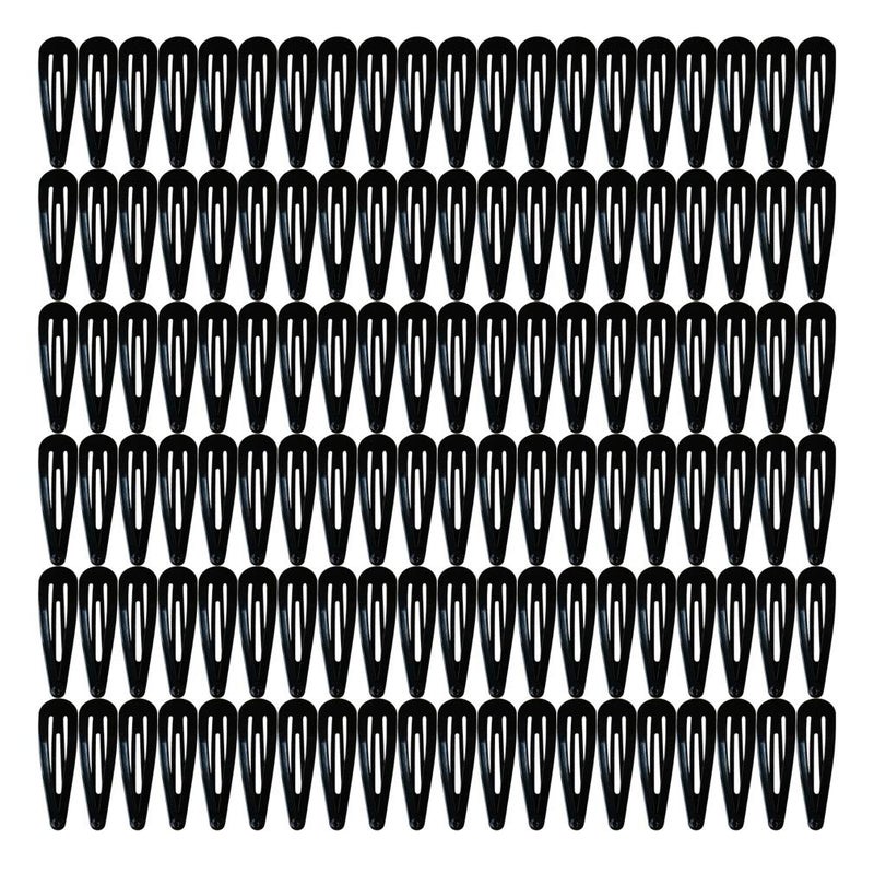 120 Pack 2 Inch Black Color Barrettes Women Metal Snap Hair Clips Accessories