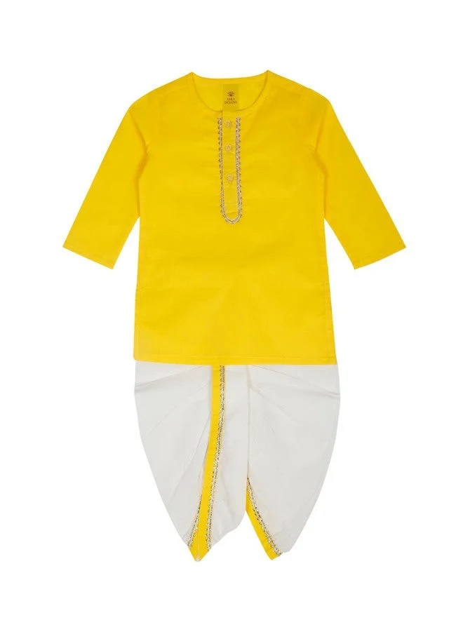 Saka Designs Boys Yellow Kurta with Dhoti Pants
