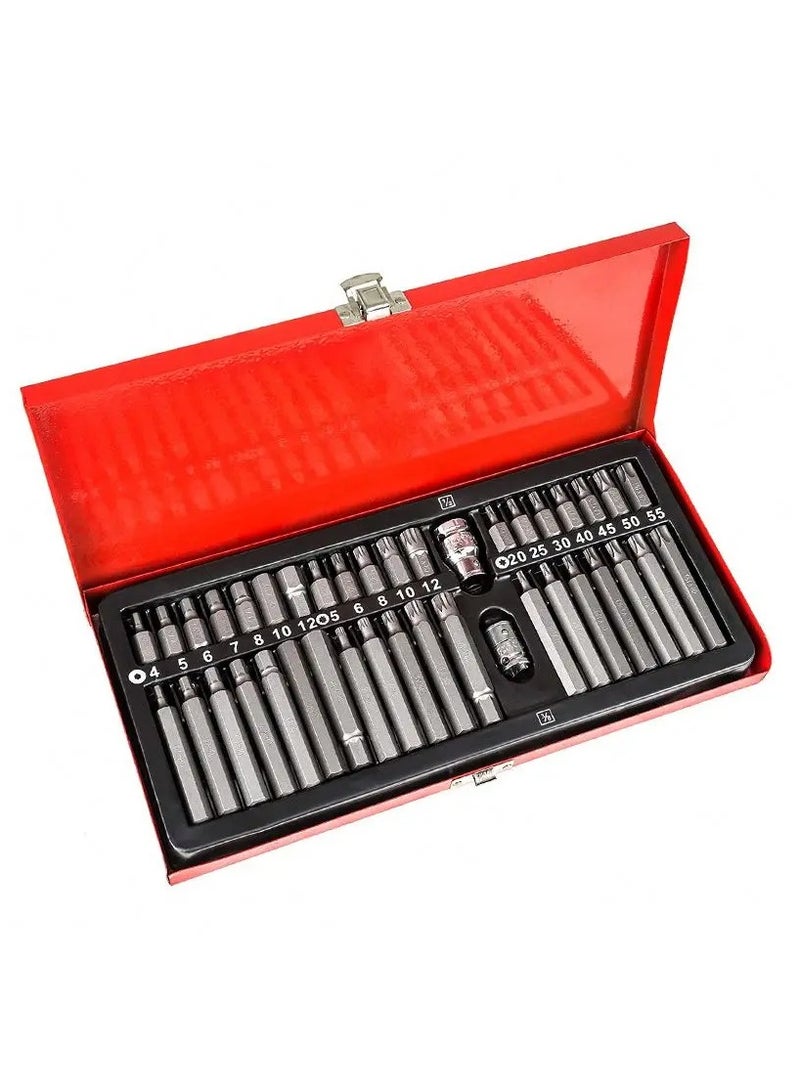 Professional 40-Piece Screwdriver Bit Set High Quality Hex (Hex), Torx (Star/Torx), Spline - Image 1