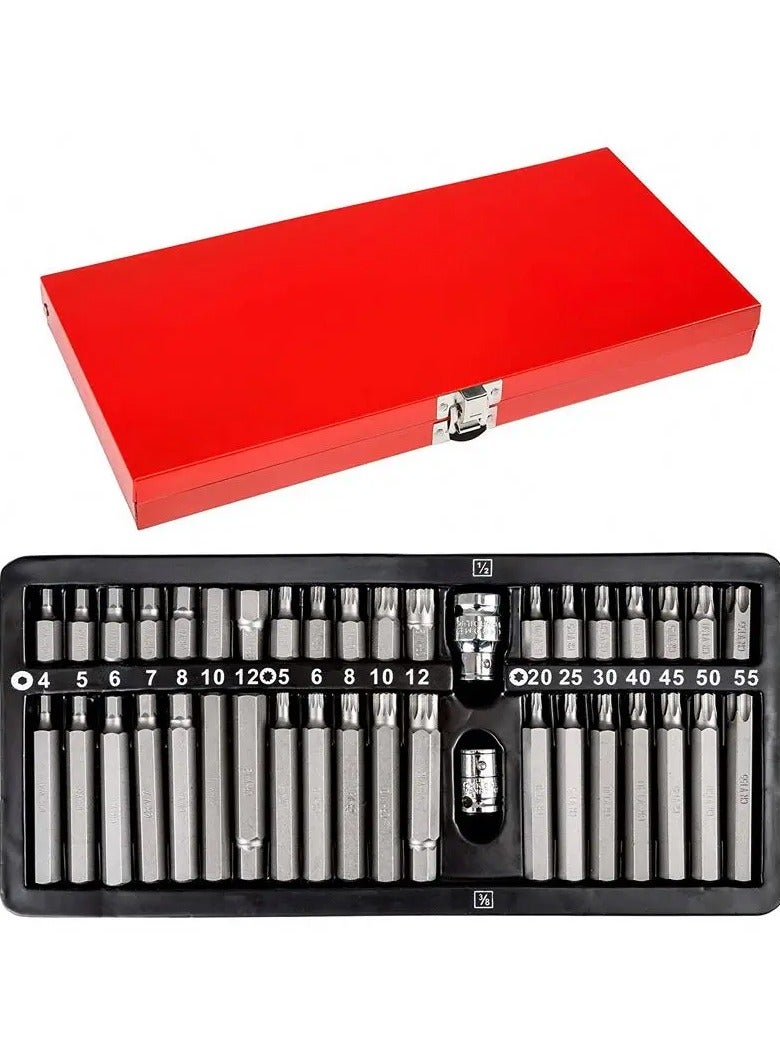 Professional 40-Piece Screwdriver Bit Set High Quality Hex (Hex), Torx (Star/Torx), Spline - Image 2