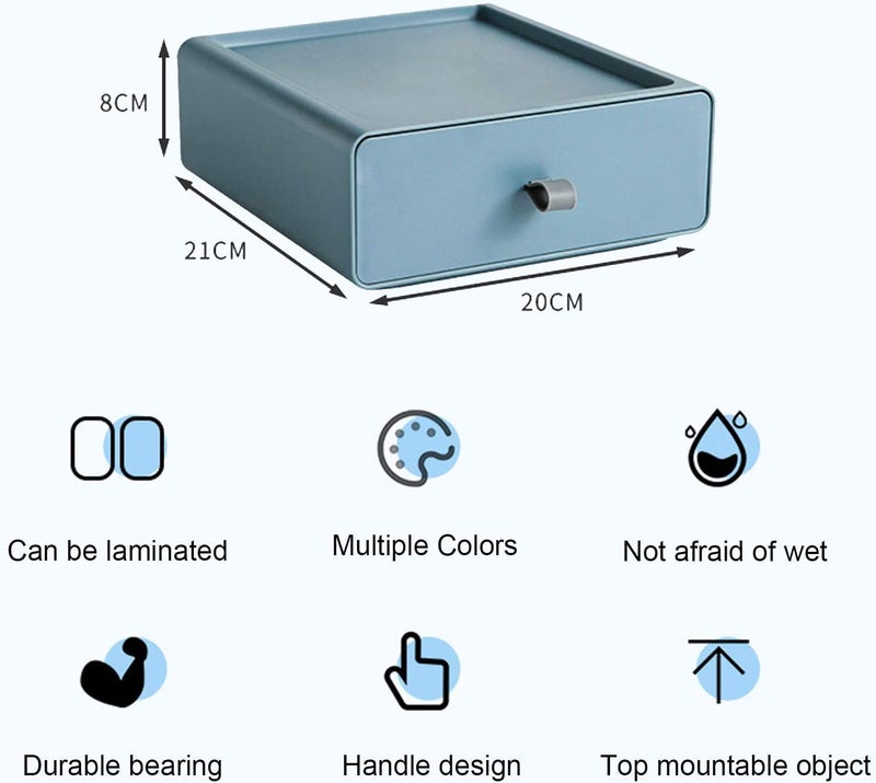 Voxmix Desktop Organizer Makeup Storage Box Stackable Jewelry Container Large Capacity Mask Medicine Case Box for Dorm Countertop 21X8X20 cm Multicolor 4 PlasticAcrylonitrile Butadiene Styrene - Image 2