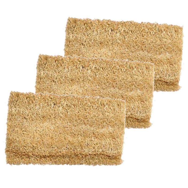 3 Pcs Natural Loofah Dishwashing Sponges Thick Absorbent Dried Loofah Pads For Kitchen Sink Cleaning Non Toxic Scrubbers Remove Grease And Grime Safely - Image 2