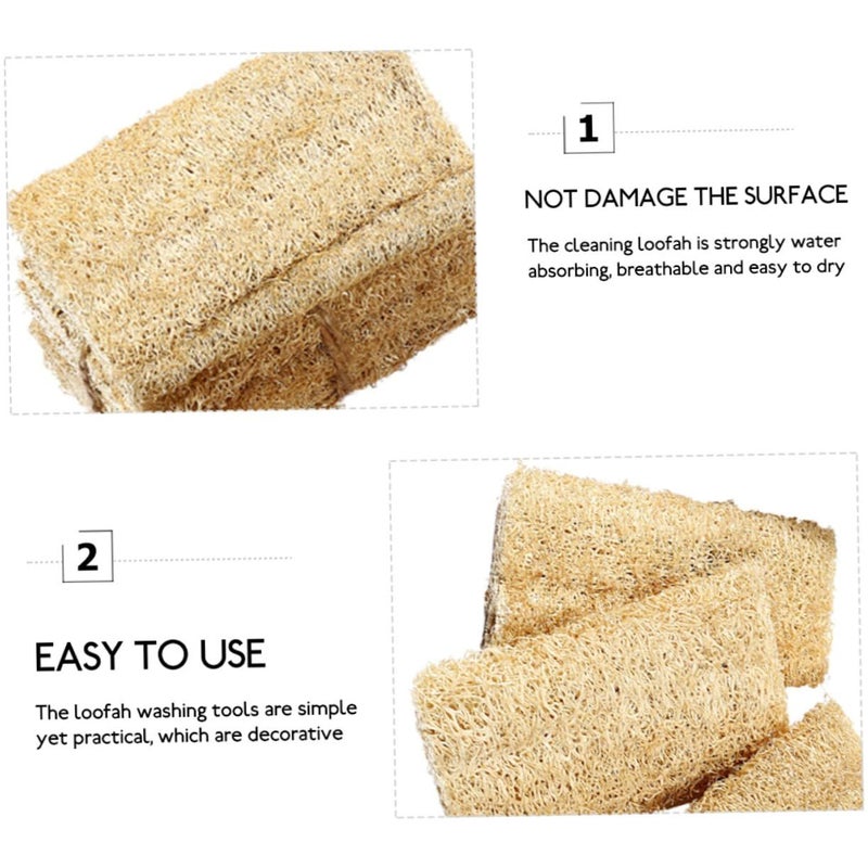 3 Pcs Natural Loofah Dishwashing Sponges Thick Absorbent Dried Loofah Pads For Kitchen Sink Cleaning Non Toxic Scrubbers Remove Grease And Grime Safely - Image 5