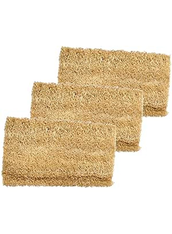 3 Pcs Natural Loofah Dishwashing Sponges Thick Absorbent Dried Loofah Pads For Kitchen Sink Cleaning Non Toxic Scrubbers Remove Grease And Grime Safely - Image 1