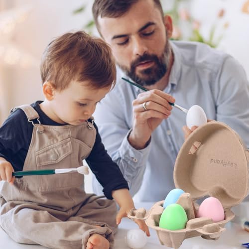 LayHyand 30 PCS Valentine Heart Shaped Egg Cartons with Labels, Easter Pulp Paper Egg Cartons 3 Count with Jute Rope, Cute Egg Basket Storage Container Holder, Lover Gift Chicken Eggs Crate - Image 3