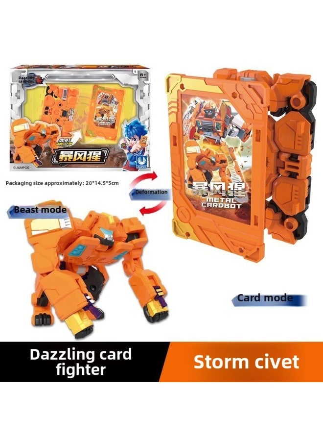 Dazzle Card Fighter Dazzle Blue Lightning Transformation Robot Assembling Toy Children Boy Transformation Summoner Mecha Gift-Color:8134 Storm Orangutan  - Image 1
