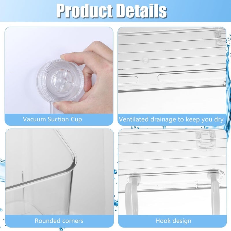 Excefore Large Clear Bath Toy Storage Organizer with Strong Suction Cup Hooks–Kids Bathtub Holder and Bathroom Storage Solution for Easy Sorting, Space Saving, and Waterproof&Toiletry 2pcs - Image 4