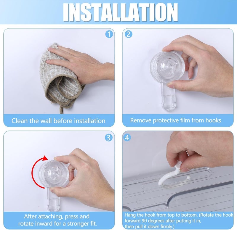 Excefore Large Clear Bath Toy Storage Organizer with Strong Suction Cup Hooks–Kids Bathtub Holder and Bathroom Storage Solution for Easy Sorting, Space Saving, and Waterproof&Toiletry 2pcs - Image 3