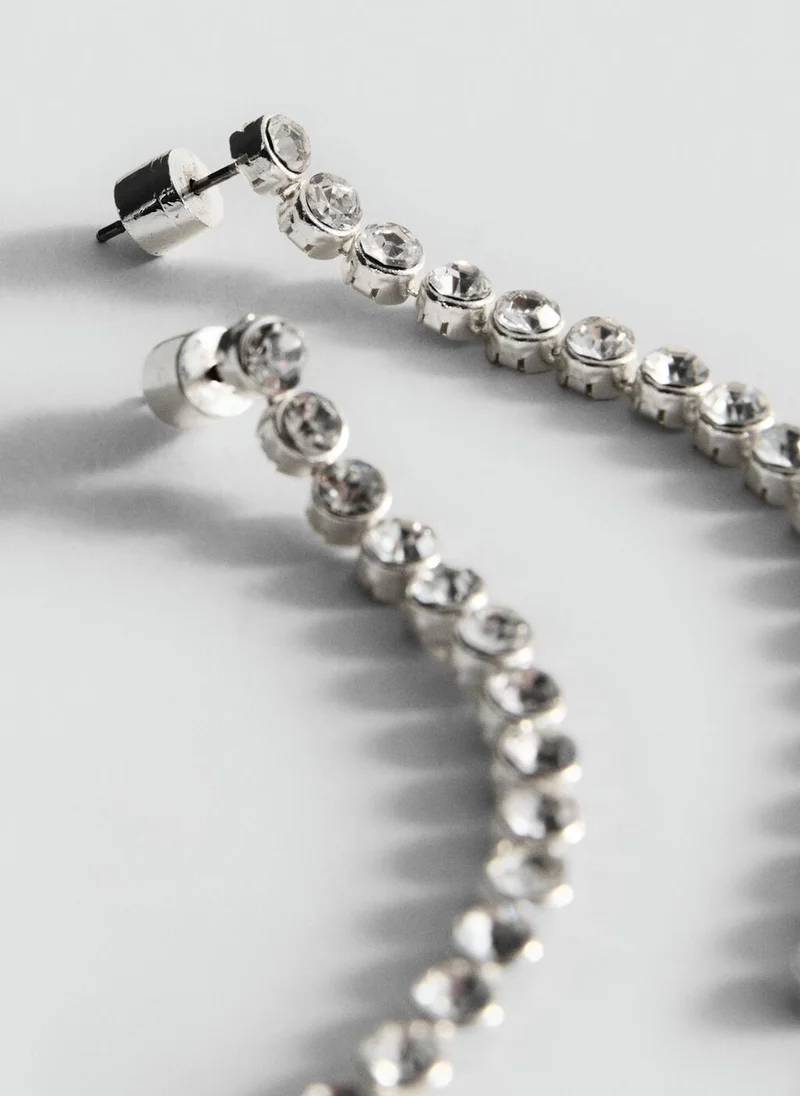 MANGO Long crystal earrings