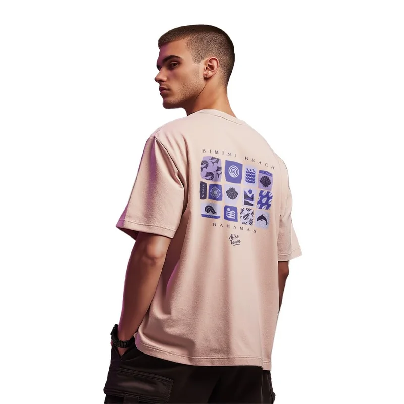 NOBERO Men's Oversized Cotton Graphic T-Shirt