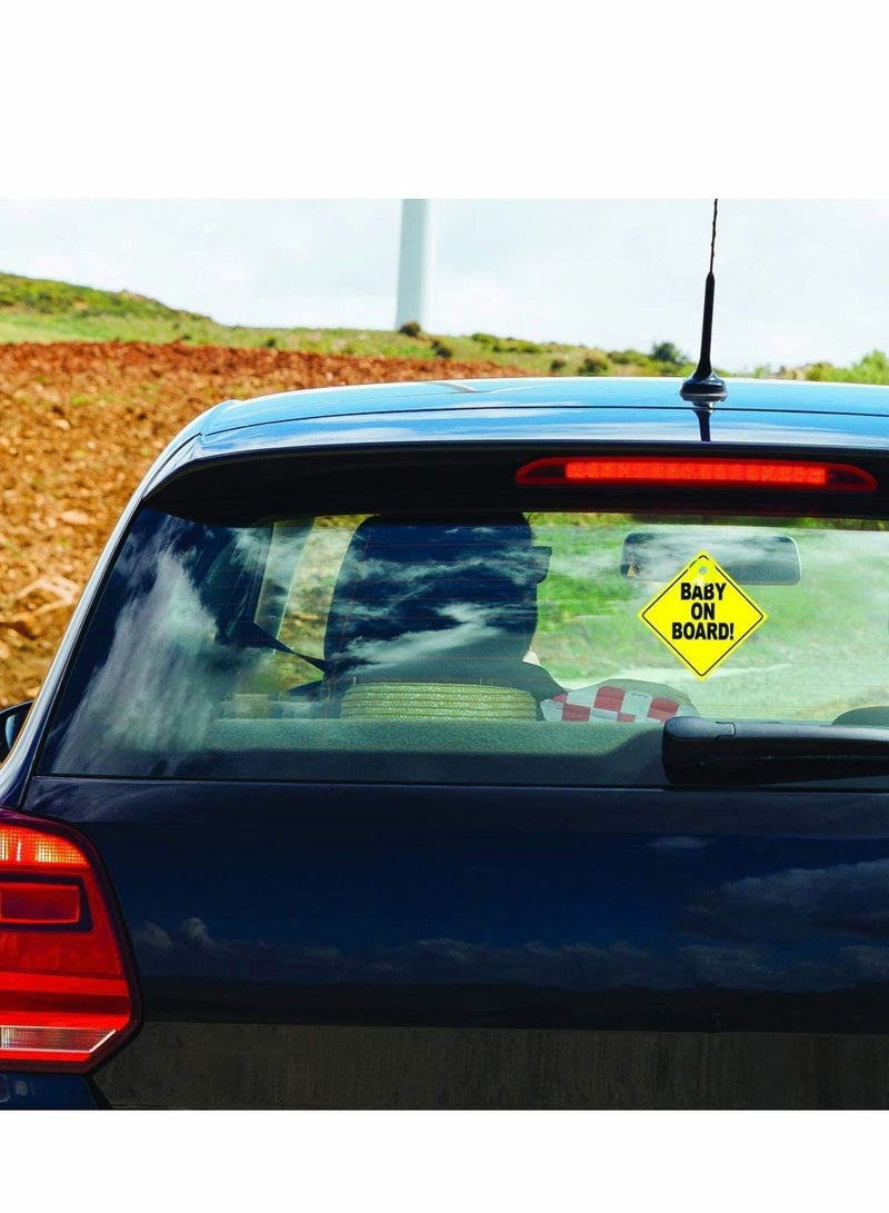 Excefore 2 Pcs Baby on Board Signs, Kids Safety Warning, Baby on Board Stickers, Premium PP with Powerful Suction Cups for Car - Image 5