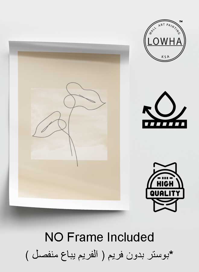 LOWHA Poster Painting Art With Four Separate Pieces Of Double-Sided Stickers Abstract Leaf Art Background For Home Bedroom Living Room And Office Decor - Image 3