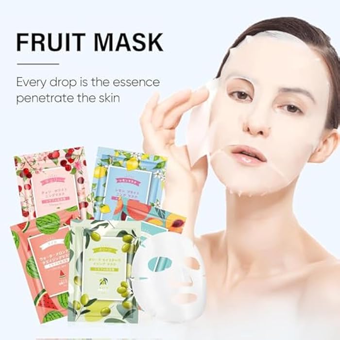 GUOYAOLIFU 20 Sheets Face Masks Skincare,Hydrating Face Masks Suitable for All Skin Types,Facial Masks for Women Skin Care, Soothe and Moisture Face Sheet Masks for Spa - Image 2