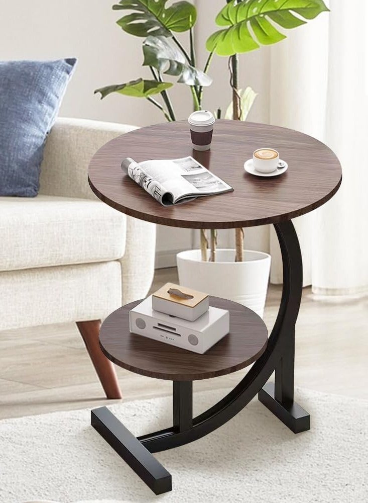 DubaiGallery طاولة قهوة مستديرة قوية ضيقة لطاولة جانبية للأريكة طاولات نهاية لغرفة المعيشة وغرفة النوم - Image 2