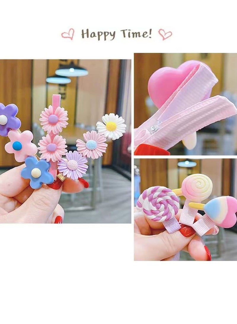 موردلي 14 قطعة من إكسسوارات الشعر اللطيفة: مشابك ودبابيس زهور وفواكه وفراشات للمواليد الجدد والرضع والأطفال الصغار والفتيات - Image 2