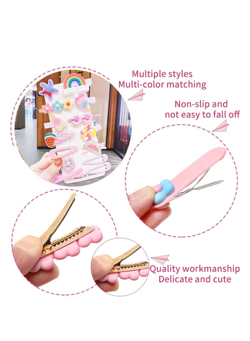 موردلي 14 قطعة من إكسسوارات الشعر اللطيفة: مشابك ودبابيس زهور وفواكه وفراشات للمواليد الجدد والرضع والأطفال الصغار والفتيات - Image 3