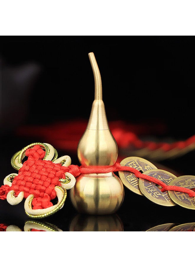 Extreme Space Jidukongjian Wudiqian Brass Wudiqian Pendant, Threshold-opening Ornament, 7cm Full Copper With Gold Rim Gourd-shaped Pendant - Image 3