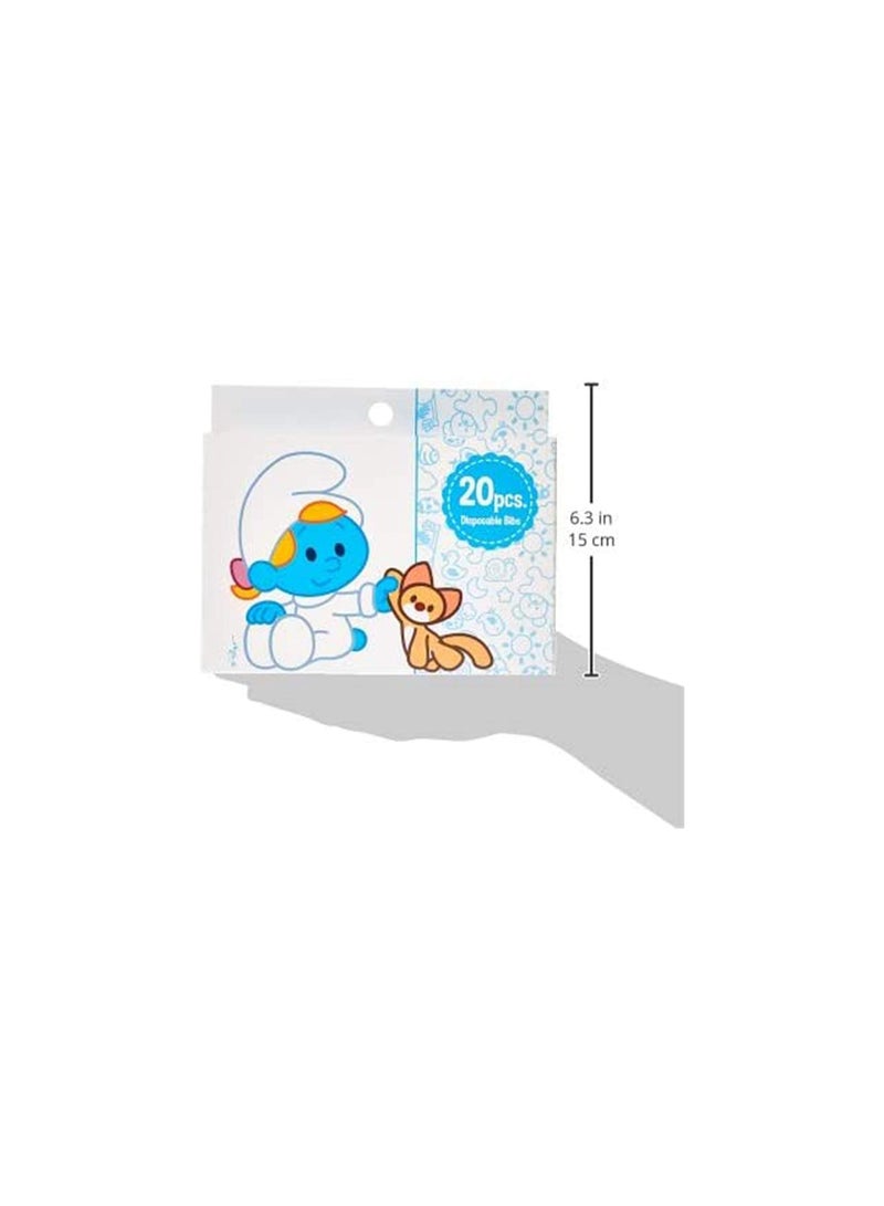 THE SMURFS Smurfs Smurf Box Of 20 Disposable Bibs Pack 3 60Counts, Baby Bibs, Infant Travel - Image 4