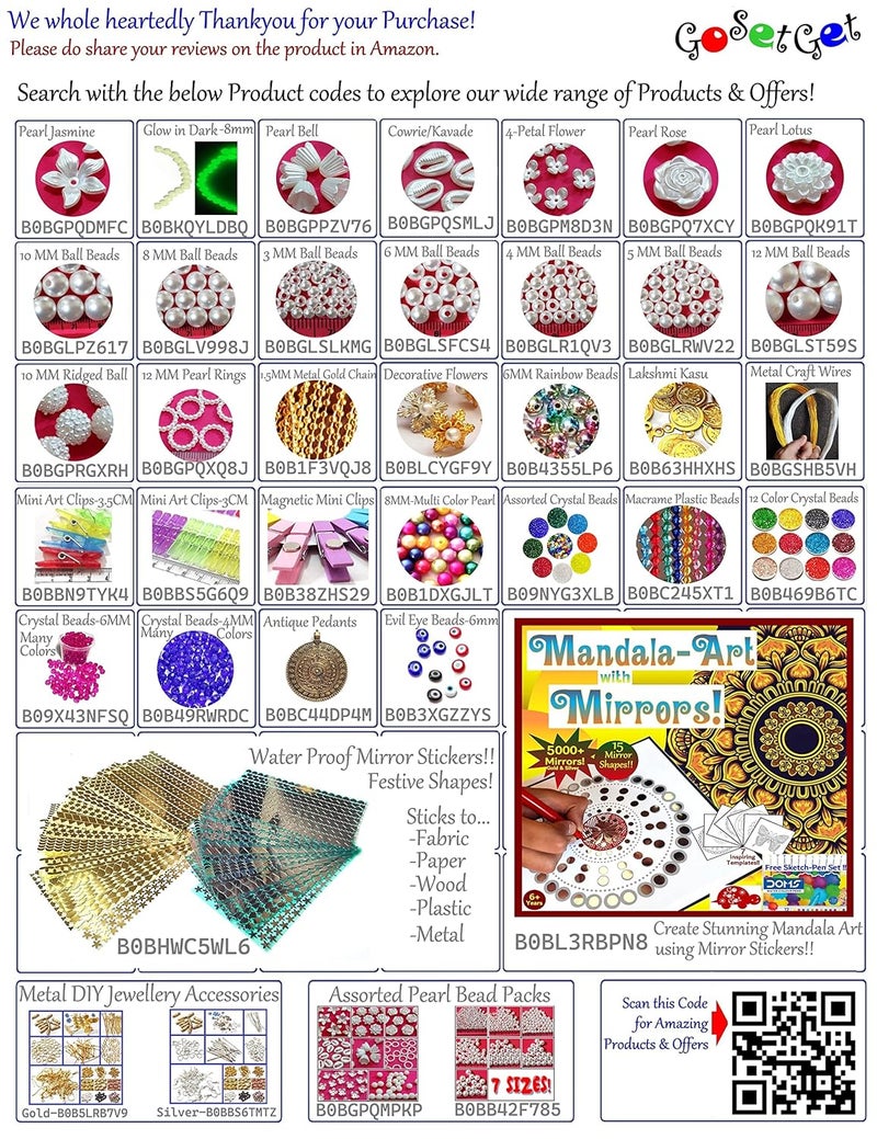Get-Set-Go! Golden Color (100pcs) Flat Flowers Plastic Beads for Jewellery Making, Arts and Crafts Work, Necklace, Bracelet Earring DIY Kit (Flower Flat Gold)  - Image 3
