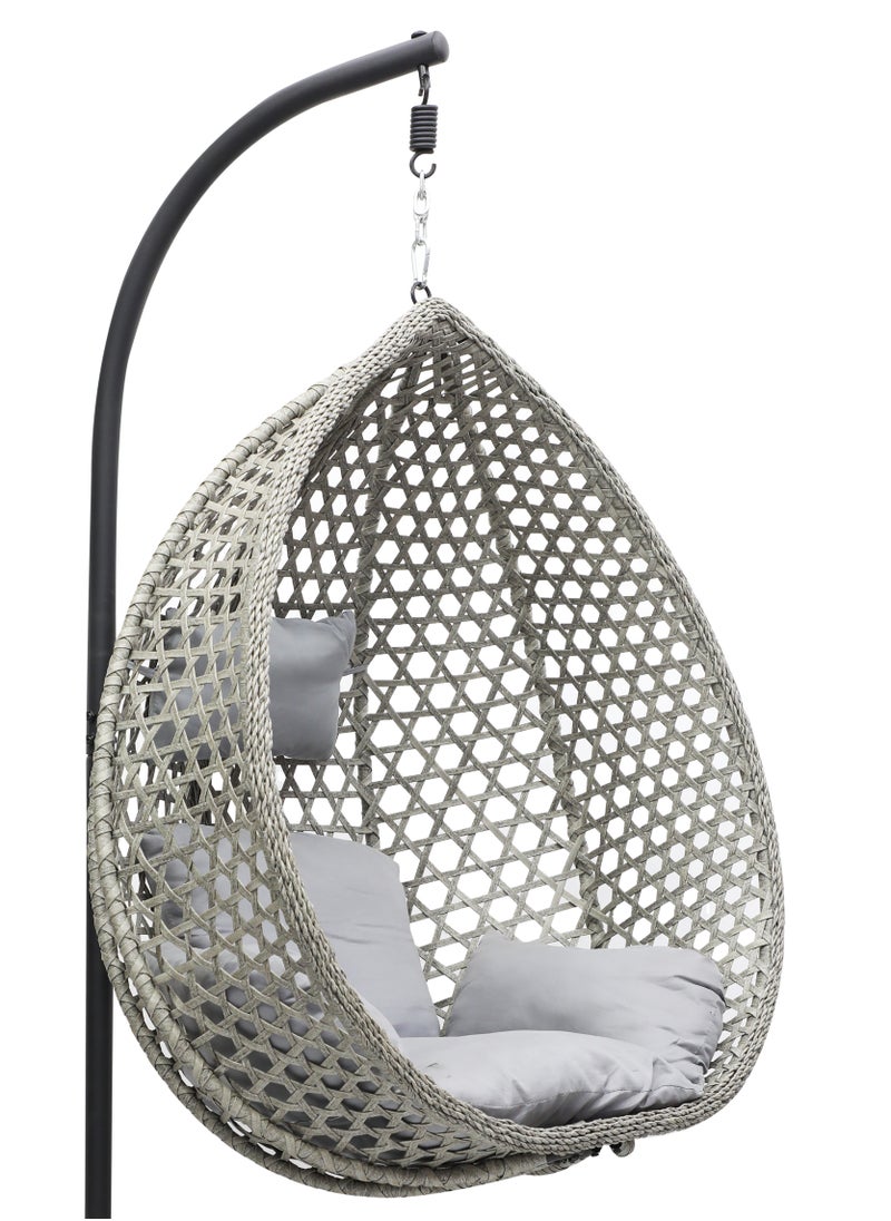 Best Hanging swing chair MH-2008 Hanging Egg Indoor Outdoor Patio Wicker Rattan Swing Chair with UV Resistant Random Washable Cushions & Iron Frame for Garden, Living Room & Backyard & (Grey) - pzsku/Z7610C624F7D6292DC761Z/45/_/1731334005/a23d8a67-1774-4532-b3e5-640e15055fb3