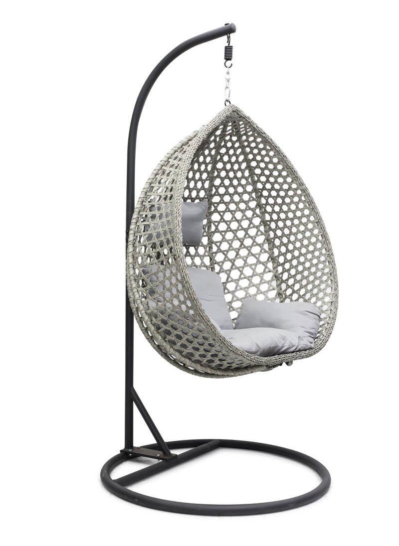 Best Hanging swing chair MH-2008 Hanging Egg Indoor Outdoor Patio Wicker Rattan Swing Chair with UV Resistant Random Washable Cushions & Iron Frame for Garden, Living Room & Backyard & (Grey) - pzsku/Z7610C624F7D6292DC761Z/45/_/1731334035/ea599087-9f40-4292-afed-0e63488109db