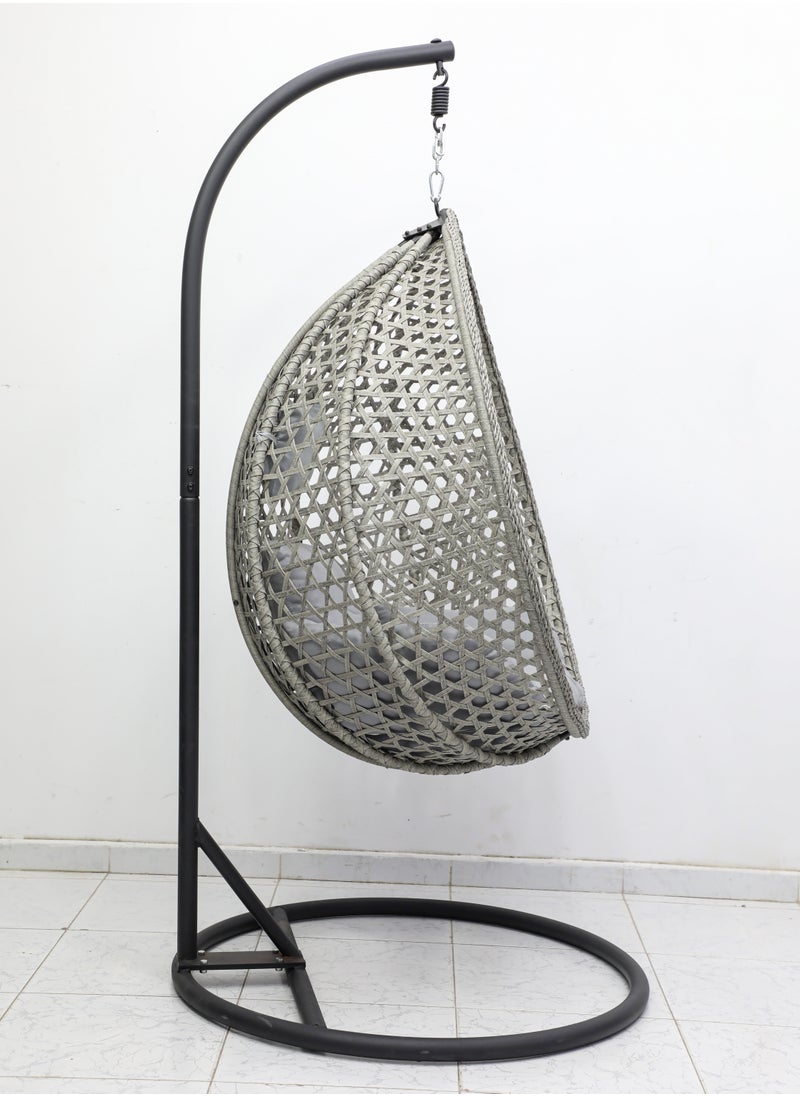 Best Hanging swing chair MH-2008 Hanging Egg Indoor Outdoor Patio Wicker Rattan Swing Chair with UV Resistant Random Washable Cushions & Iron Frame for Garden, Living Room & Backyard & (Grey) - pzsku/Z7610C624F7D6292DC761Z/45/_/1731334146/ecb8dd85-5222-4cad-81fd-40336f97b92d