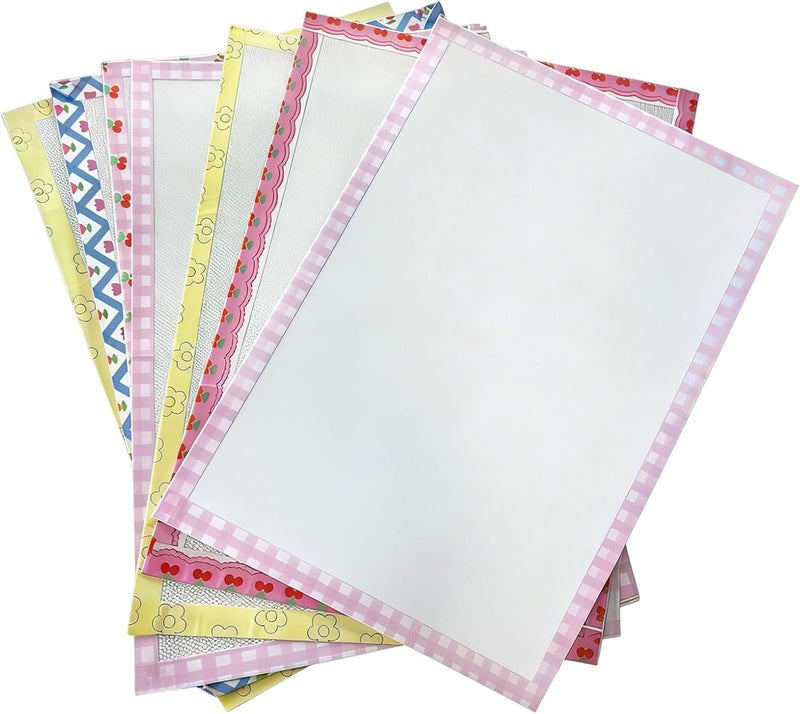 NUOLUTH Thick Texture Fuse Bead Iron Paper, 0.01" Edge Binding Fiberglass Cloth, Non Porous for Beads Craft,5 Pcs, Random Edge Color Sent. - Image 1