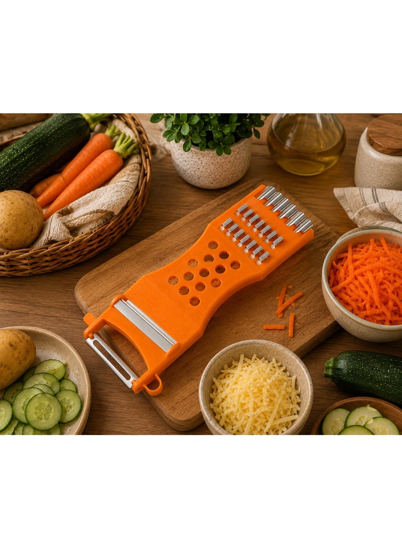 NZONE STORE Multi-Purpose Vegetable Grater, Slicer & Peeler with Stainless Steel Blades for Potatoes, Carrots, Cucumbers and Food Preparation – 17 × 7.4 × 1.2 cm - Image 1