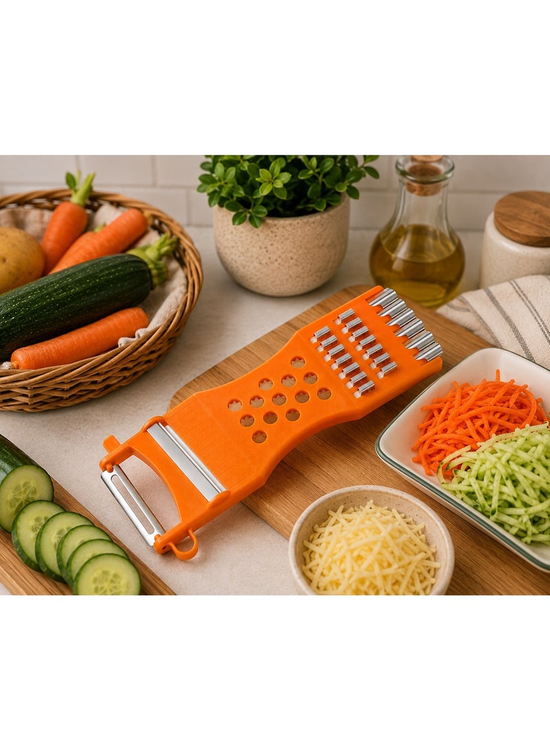 NZONE STORE Multi-Purpose Vegetable Grater, Slicer & Peeler with Stainless Steel Blades for Potatoes, Carrots, Cucumbers and Food Preparation – 17 × 7.4 × 1.2 cm - Image 2