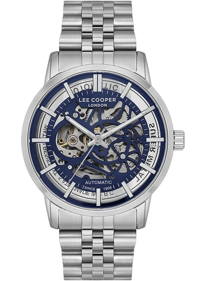 Lee Cooper LEE COOPER Men's Watch, Automatic Display and Metal Strap - LC08036.390, Silver
