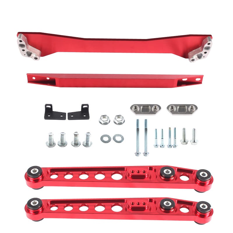 POSENG Rear Lower Control Arm Subframe Brace Tie Bar kit Compatible with Honda Civic EK 1996 1997 1998 1999 2000
