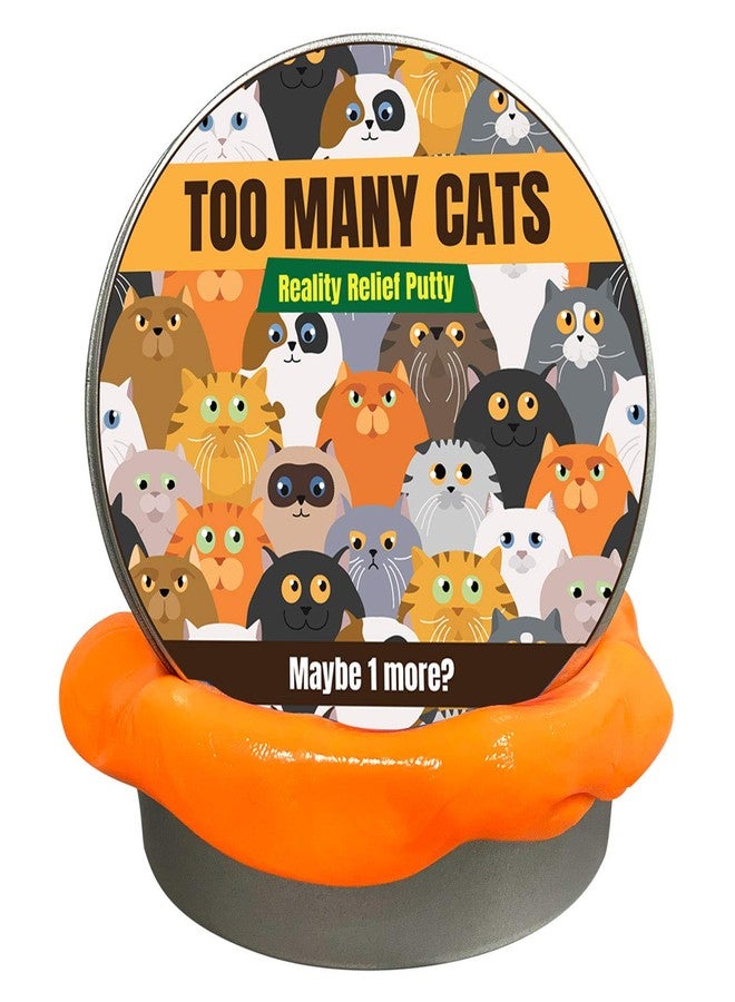 جير أوت معجون القطط الكثيرة - هدايا مضحكة لمحبي القطط - معجون تخفيف التوتر من Crazy Cat Lady - هدايا قطط لمحبي القطط - هدايا مضحكة بموضوع القطط - هدية لمحبي القطط - معجون العلاج البرتقالي - Image 1