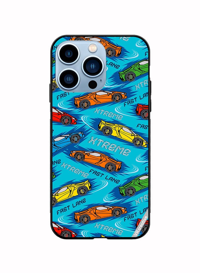 VR CREATIVE Protective Case Cover For Apple iPhone 13 Pro Abstract Seamless Pattern With Sport Cars Design Multicolour - Image 1