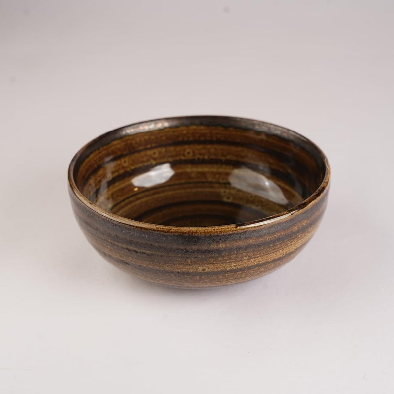 Caffeine Serving Bowl CeramicStoneware in Brown Timberland 65 inches 1 pc Handmade - Image 2