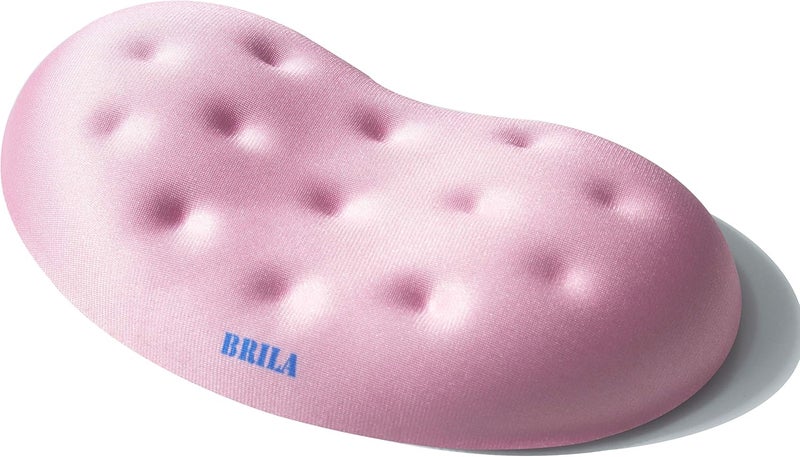 BRILA Memory Foam Mouse & Keyboard Wrist Rest Support Pad Cushion Set for Computer, Laptop, Office Work, PC Gaming - Massage Holes Design (Pink) - Image 1