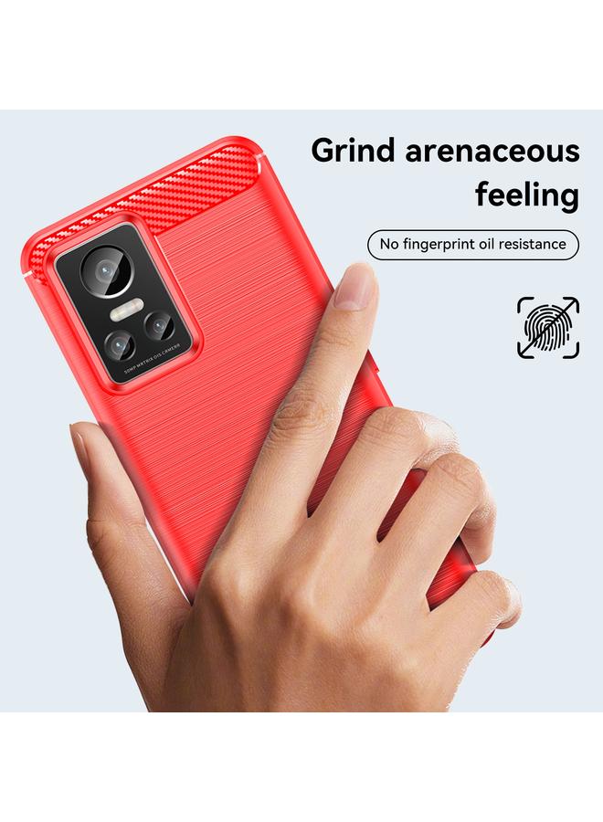 S-TOP Case For Realme GT Neo3 Brushed Texture Carbon Fiber TPU Phone Case - Image 3