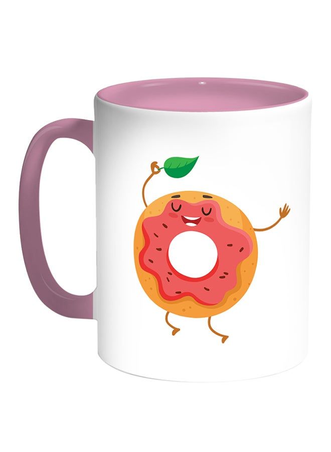 RKN Food  Donut Printed Coffee Mug White Pink - Image 2