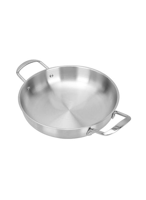 18/10 Stainless Steel Deep Fryer with 2 Side Handles | Professional Cooking Pan for Home and Commercial Use | Multi-Size Cookware
