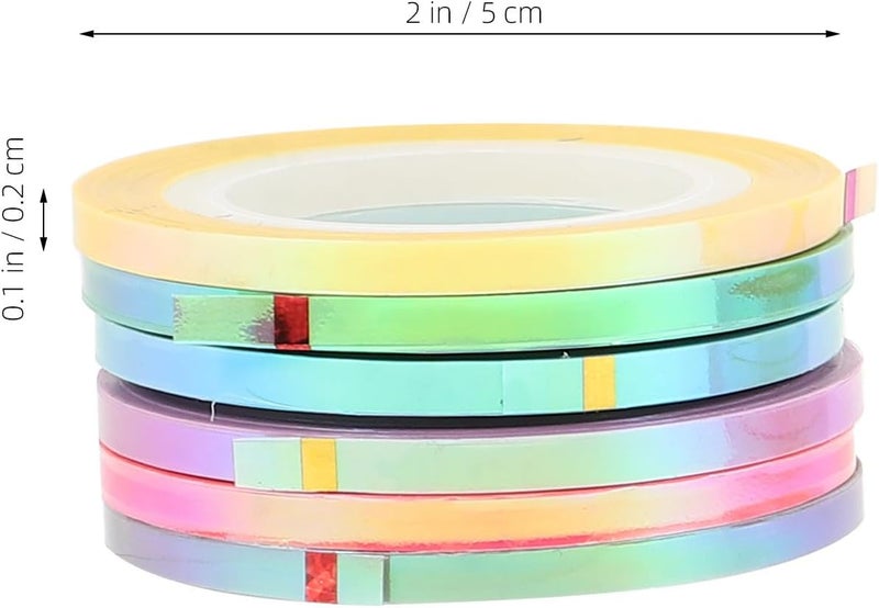 Artibetter 18 Rolls Nail Tape Strips Manicure Sticker Nail Striping Tape Adhesive Metallic Lines 1.2-3mm for Women DIY Salon Use - Image 2