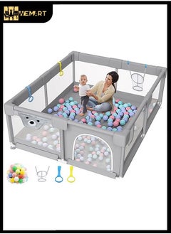 Baby Playpen, 200 * 180cm Playpen for Toddlers, with Door and Suction Cup, Baby Safe Activity Center, Large Playpen, Baby Bumper Foam Playpen with Breathable Mesh, Safe Playpen for Toddlers - pzsku/Z76115571FB64353C79F1Z/45/_/1721372056/39c31a56-9a8e-439a-8e2d-f8899cd910c7