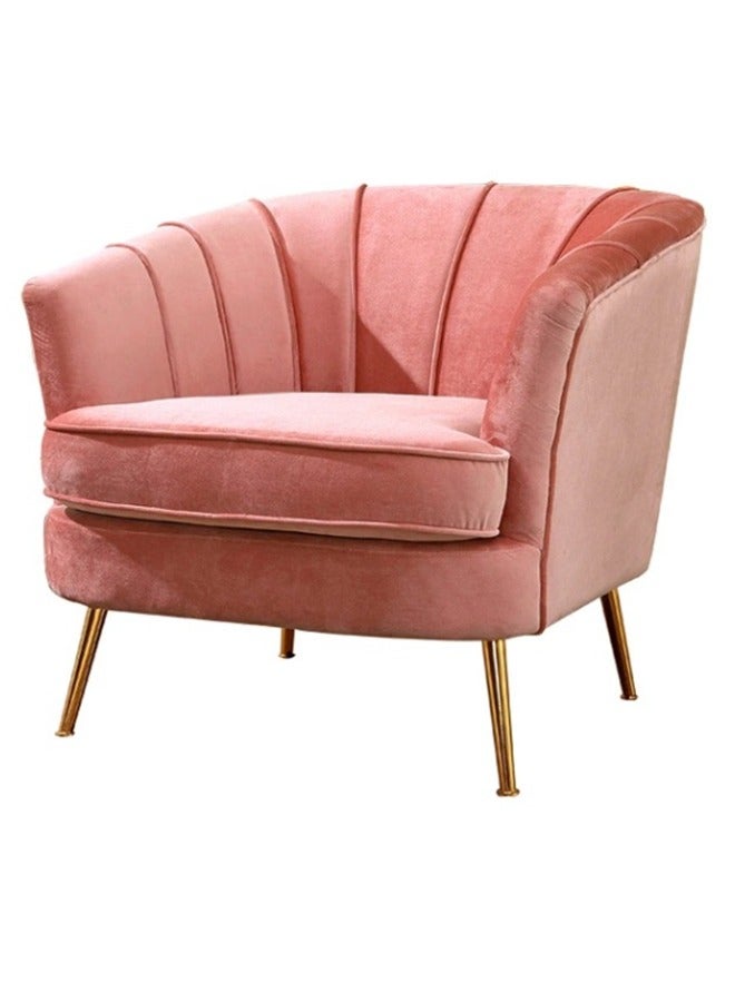 JCB CHIC Furniture Velvet Accent Chairs for Living Room Bedroom Office Upholstered Single Sofa Chair Arm Chair Comfy Chair Reading Club Coffee Chair with Metal Legs 30x34x33 cm - Image 1