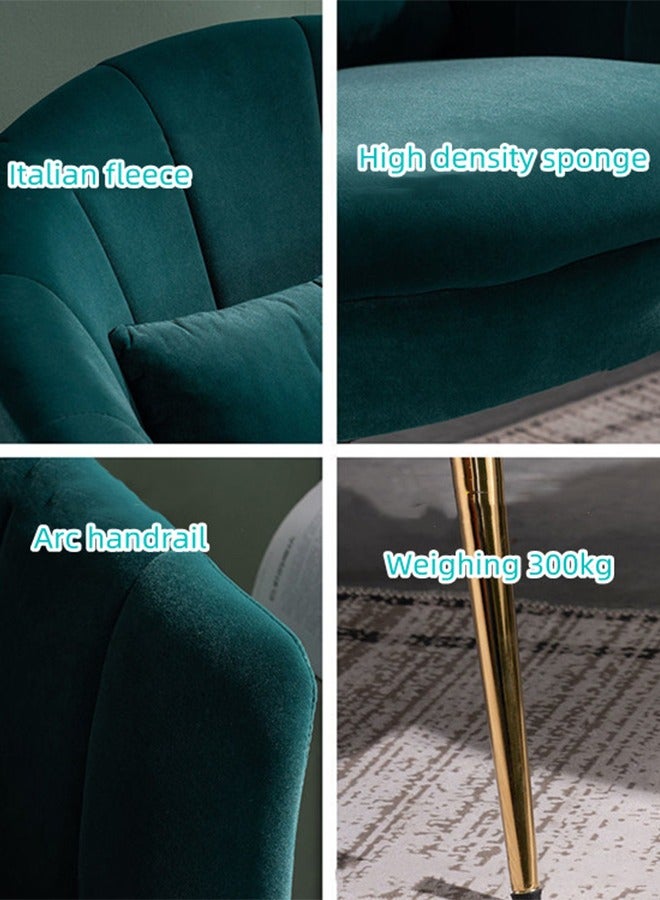 JCB CHIC Furniture Velvet Accent Chairs for Living Room Bedroom Office Upholstered Single Sofa Chair Arm Chair Comfy Chair Reading Club Coffee Chair with Metal Legs 30x34x33 cm - Image 3