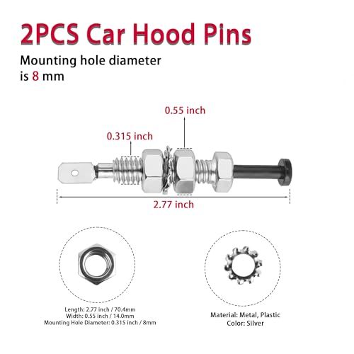 NHHC 2PCS Car Door Pin Switch Trunk Alarm Security Hood,On Off Momentary 12VDC 20A Universal Adjustable Car Alarm Bonnet Light Hood Screw Car Accessories - Image 2
