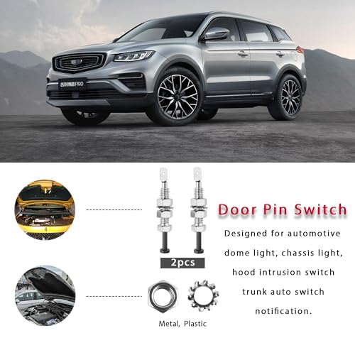 NHHC 2PCS Car Door Pin Switch Trunk Alarm Security Hood,On Off Momentary 12VDC 20A Universal Adjustable Car Alarm Bonnet Light Hood Screw Car Accessories - Image 5