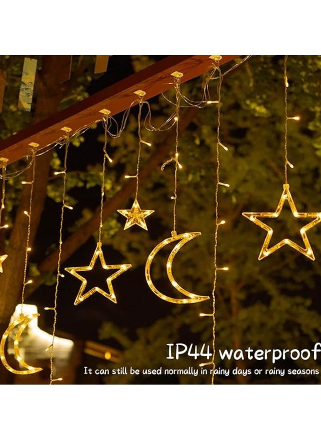 ماركة غير محددة Chenever ستار القمر ستارة رمضان أضواء خرافية 3.5M أضواء الستار LED إكليل زينة الزفاف رمضان حفلة عيد الميلاد لحديقة المنزل  - Image 4