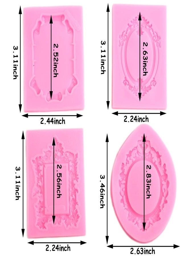 Mujiang Baroque Style Fondant Molds - Curlicues Scroll Lace Photo Frame Silicone Molds Sugarcraft Cake Border Decoration Set Of 4 - Image 2